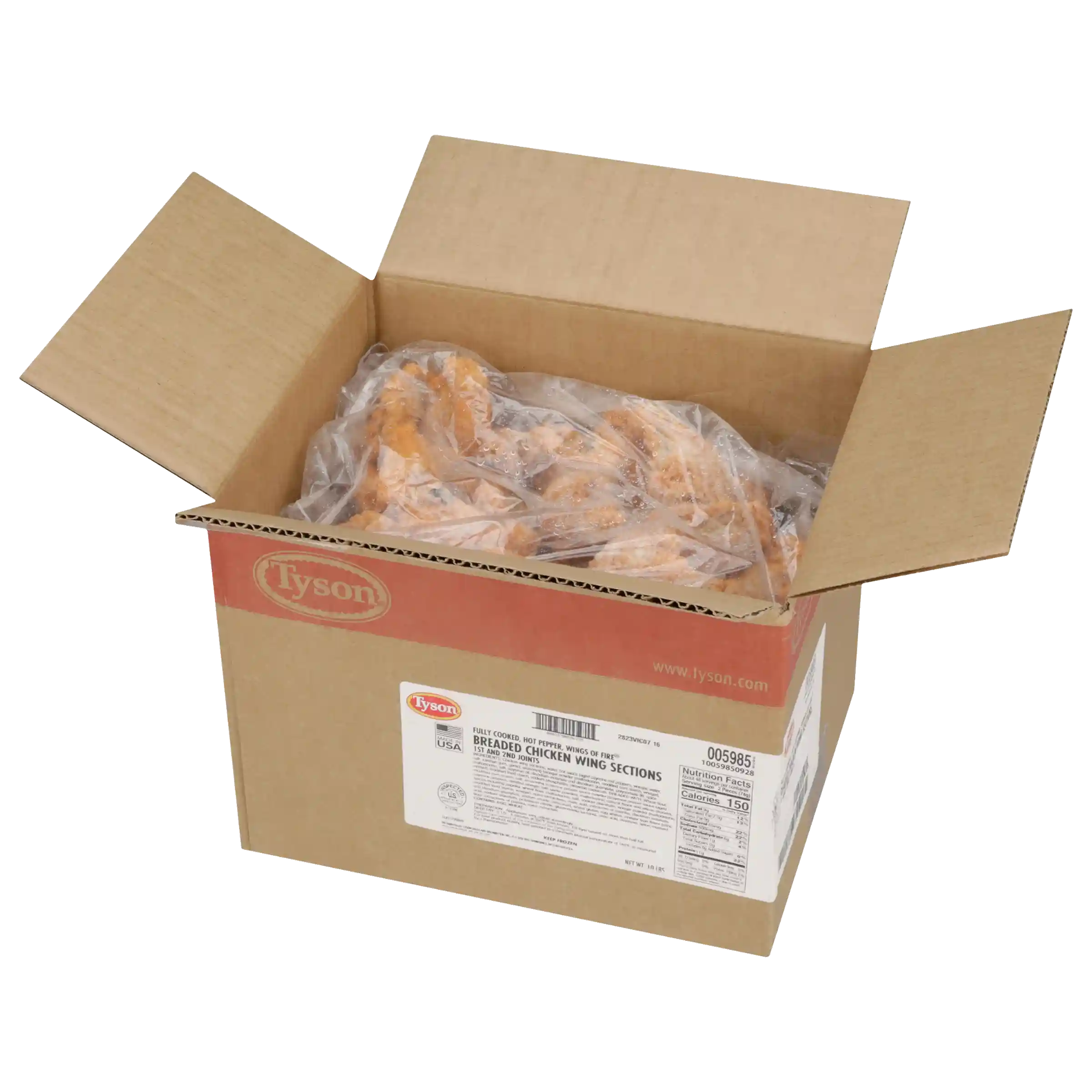 Tyson® Wings of Fire® Fully Cooked Breaded Bone-In Chicken Wing Sections, Medium_image_4