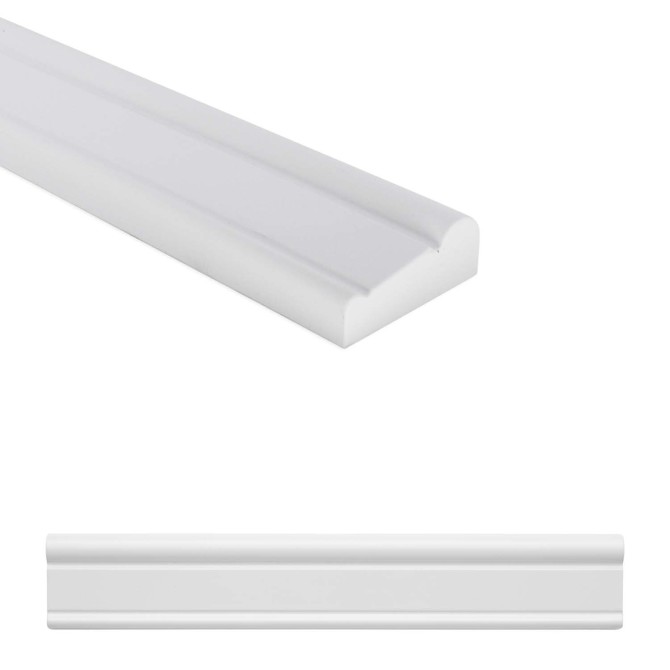 High Relief Liners Bright White 2x12 Linear Chair Rail Matte Virginia