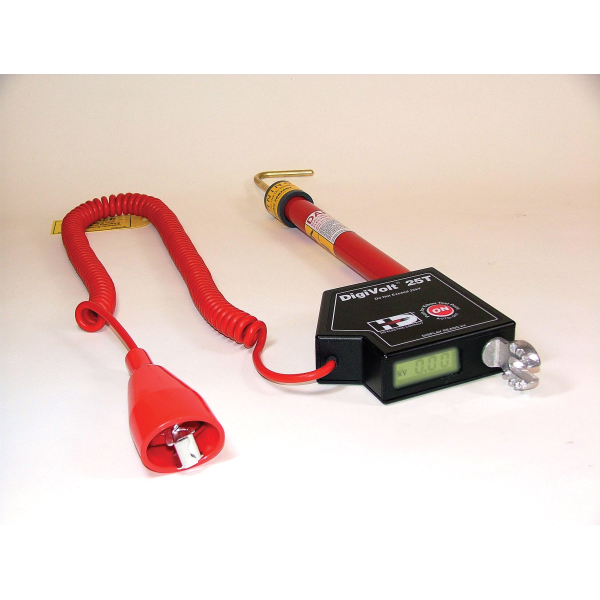 Measures voltage from 50V to 25kV.  Auto-ranging – no settings required.  Capacitive Test Point mode.  Auto-shutoff and low battery indicator features.  Versatile for overhead and underground applications