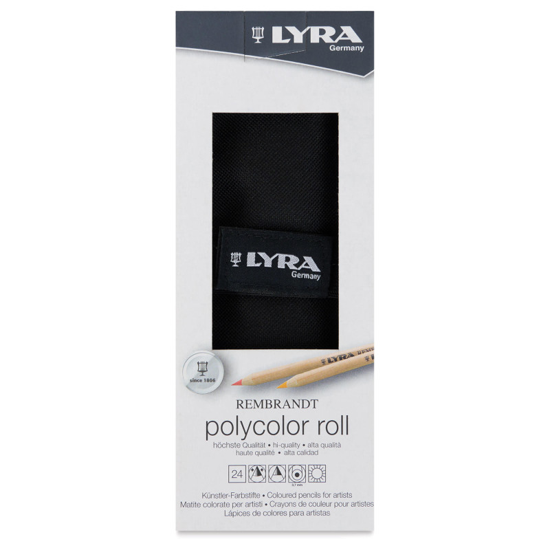Rembrandt Polycolor Colored Pencil Roll, Assorted Colors, 24 Pieces
