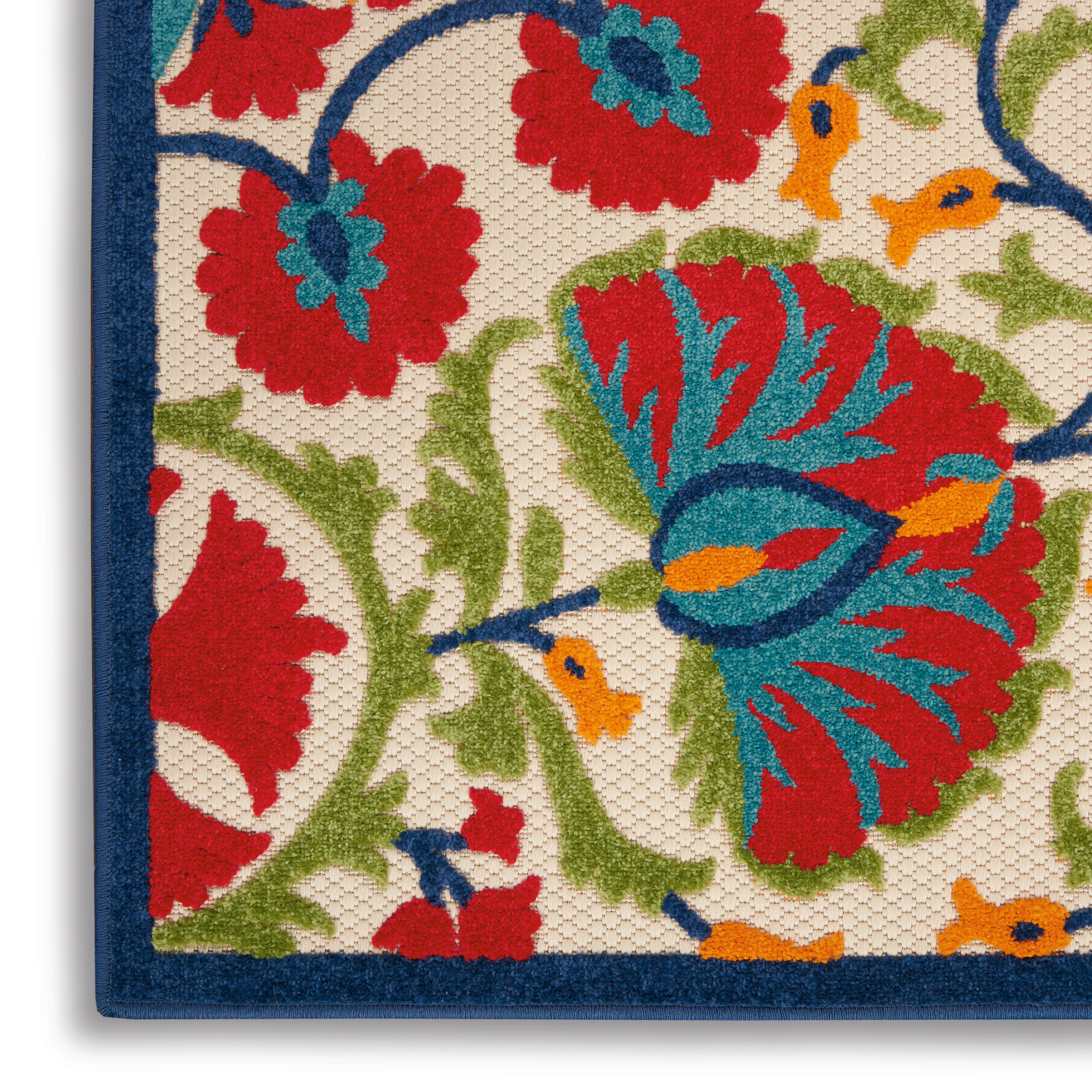 Nourison Aloha 3'6" x 5'6" Red Multicolor Transitional Rug
