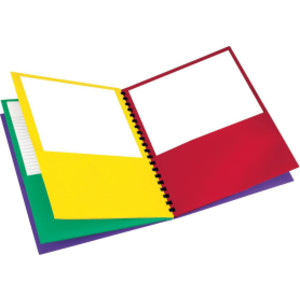 Paper 8-Pocket Folders, Letter Size, Assorted Colors
