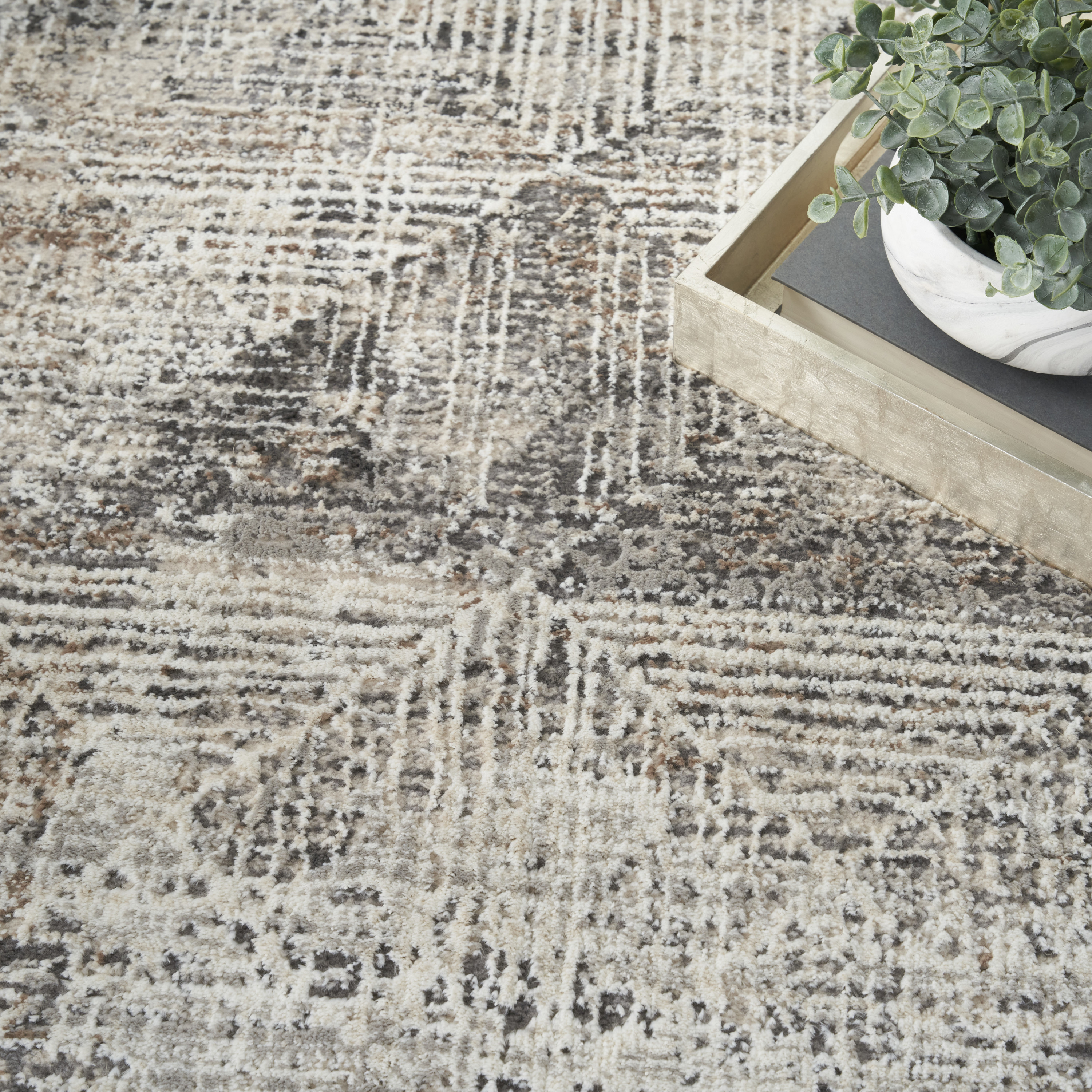Nourison Sustainable Trends 7'10" x 9'10" Ivory Multicolor Modern Indoor Rug