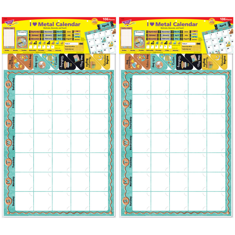 I ♥ Metal Calendar Bulletin Board Set Per Set, 2 Sets