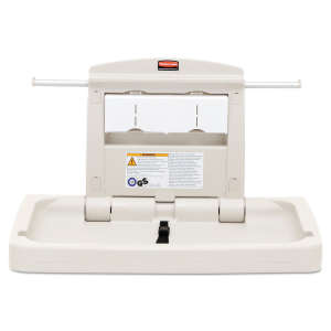Rubbermaid Commercial, Baby Changing Station, Horizontal, Platinum