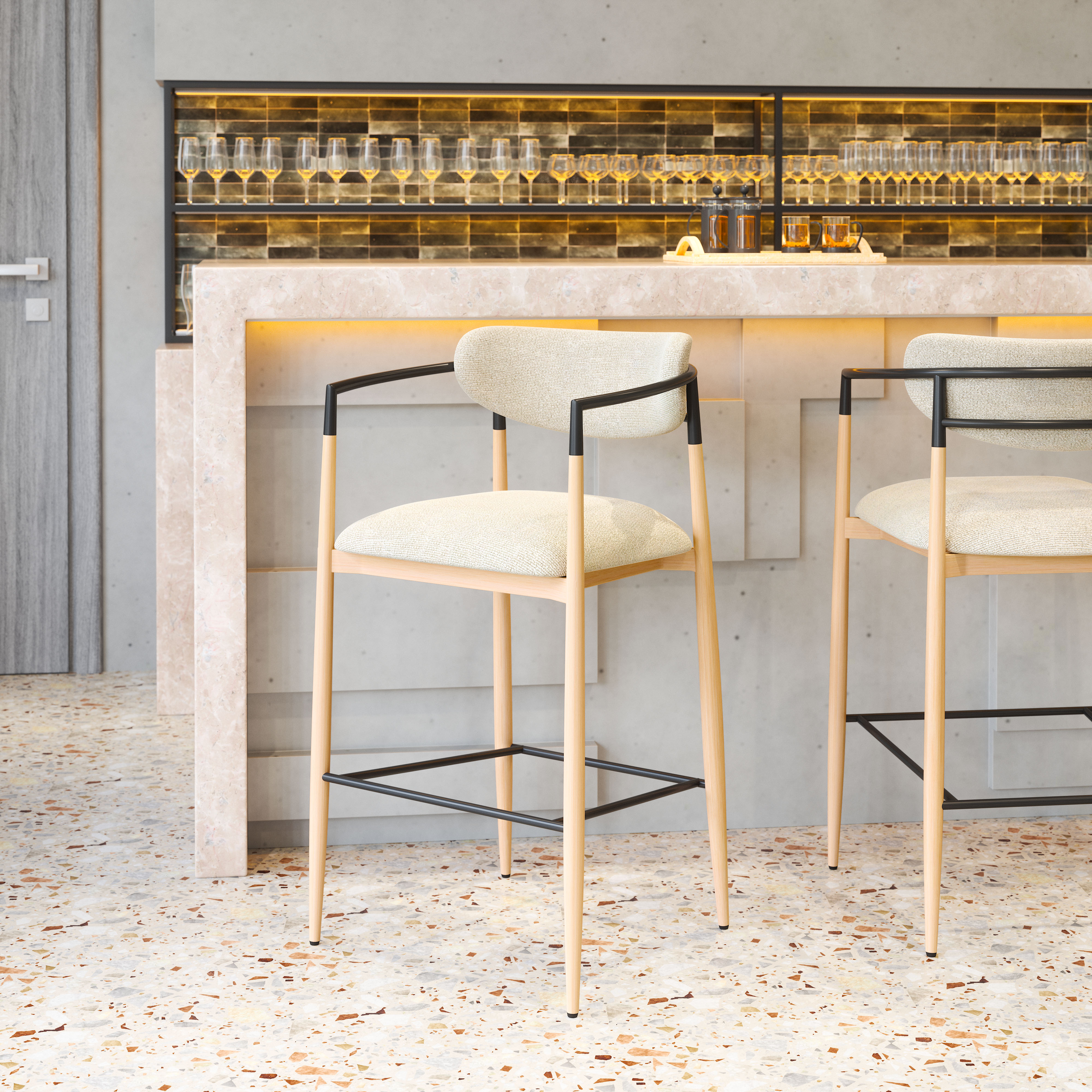 Equinox Barstool Oyster Gray & Natural product image