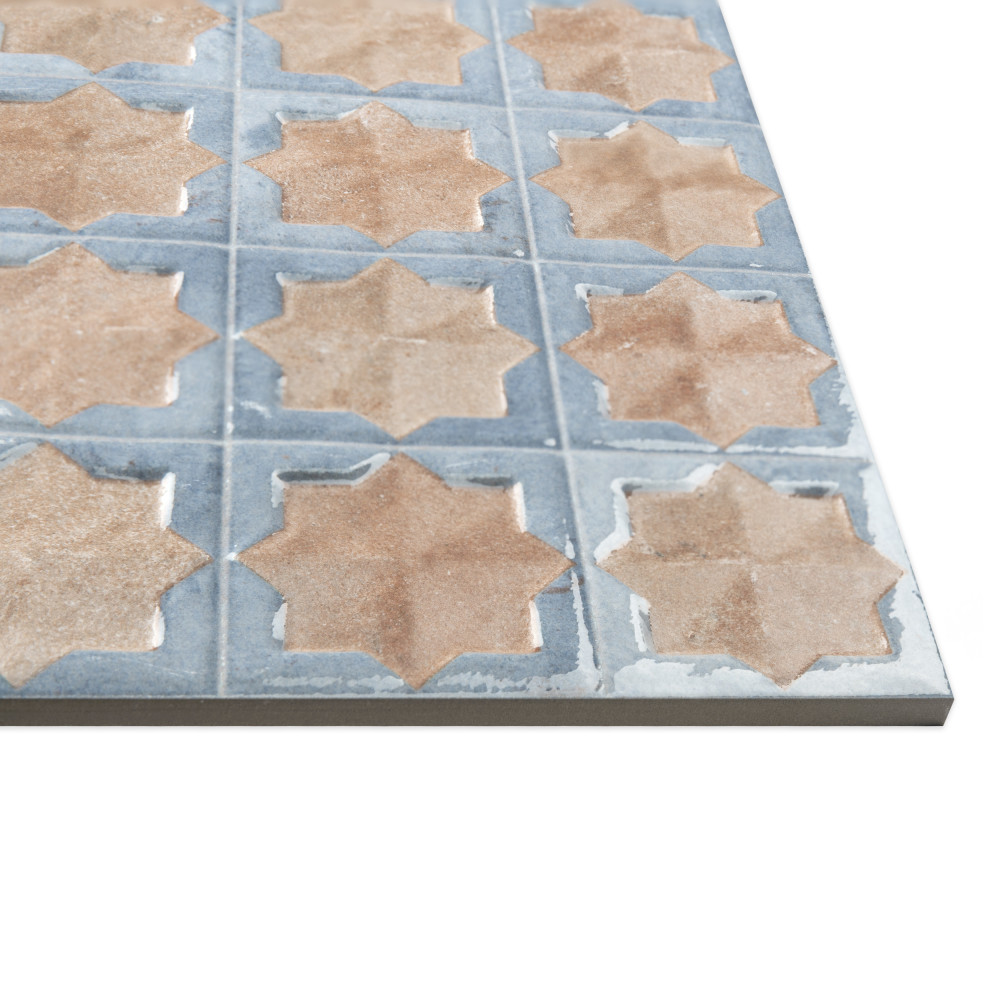 Tetuan Astre Cotto Blue 12-1/8 in. x 21-7/8 in. Porcelain Wall Tile