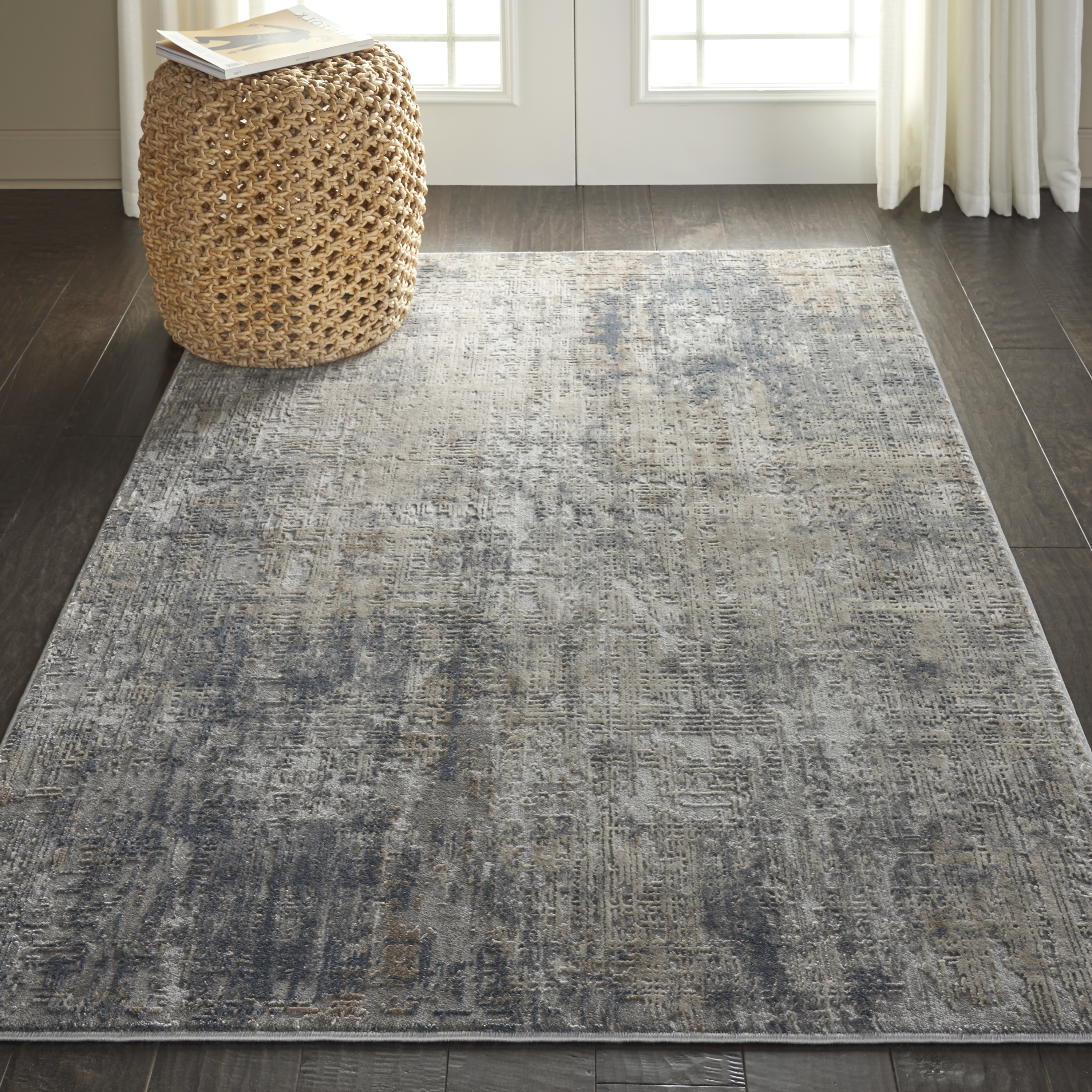 Nourison Rustic Textures 3'11" x 5'11" Grey Beige Modern Indoor Rug