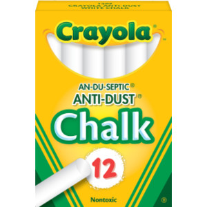 Anti-Dust&reg; Chalkboard Chalk, White, 12 Count
