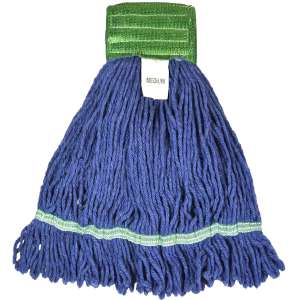 Hillyard, High Performance, Medium, Looped-End, 5" Headband, Blend, Blue, Wet Mop