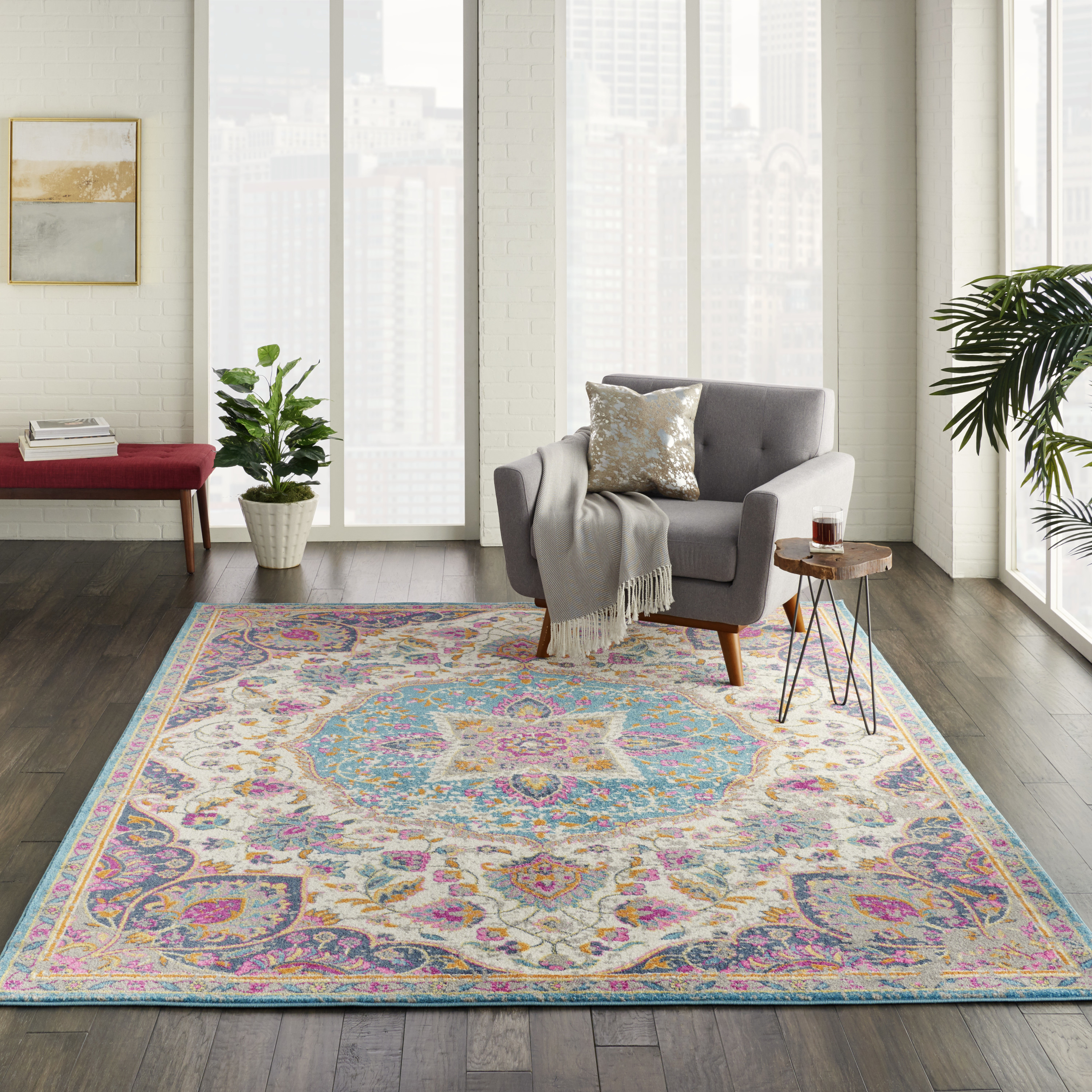 Nourison Passion 6'7" x 9'6" Ivory Multicolor Transitional Indoor Rug