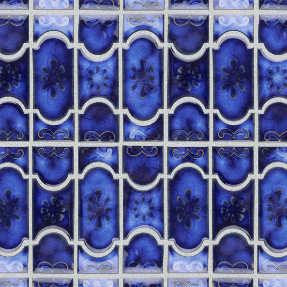 Montego Sapphire 12 in. x 12-1/2 in. Porcelain Mosaic Tile