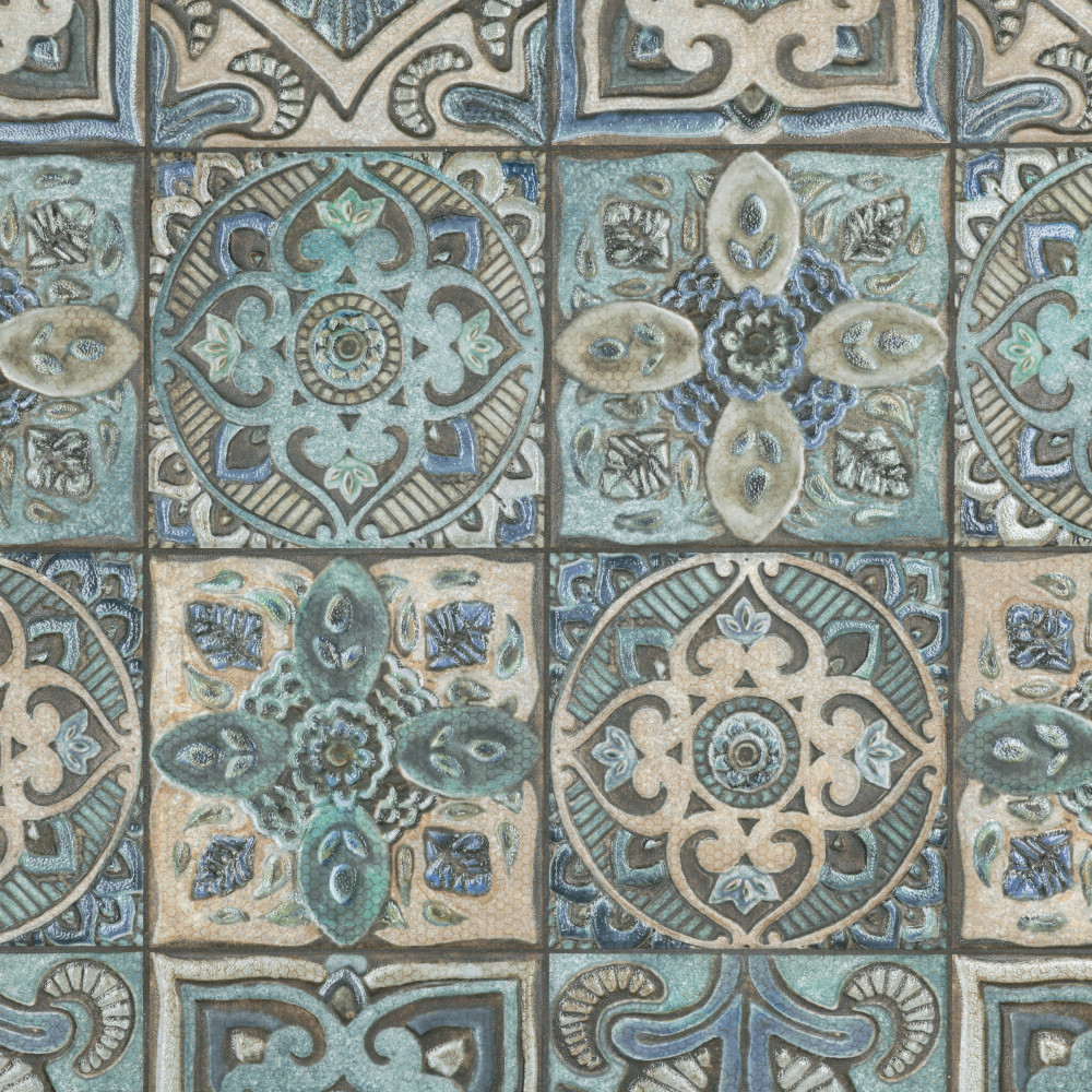 Mandala Decor Mix 7-7/8 in. x 7-7/8 in. Ceramic Wall Tile
