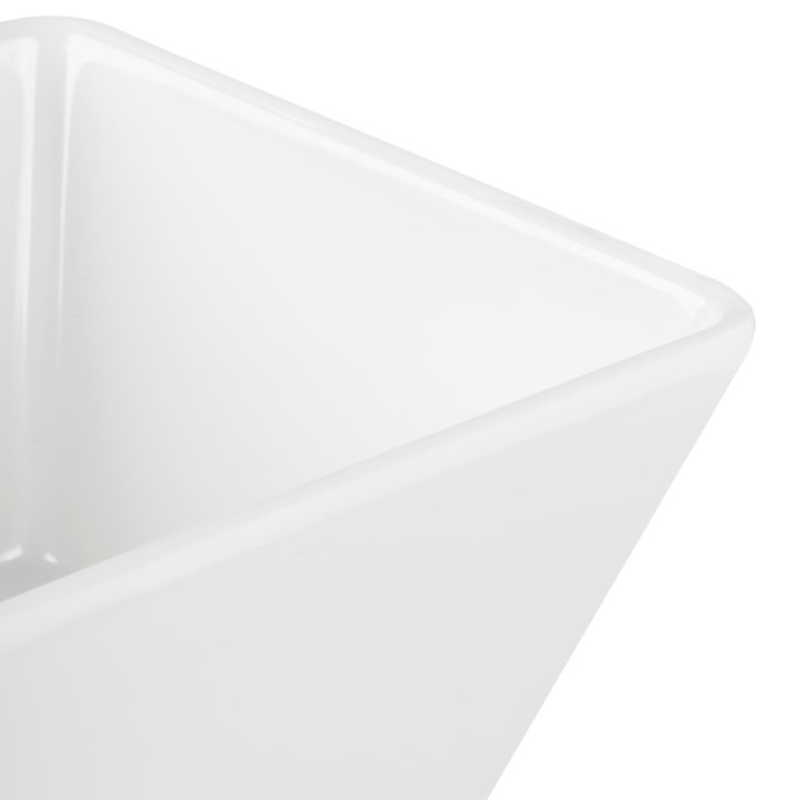 Small square melamine cubic display bowl in white