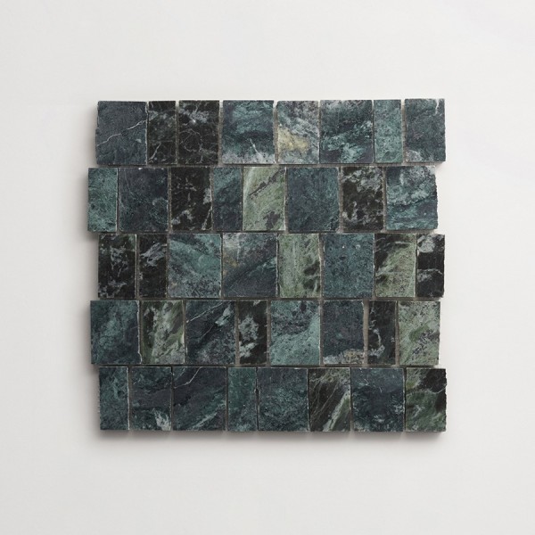 lapidary | rough cut mosaic sheet | verde marble (standard joint) 