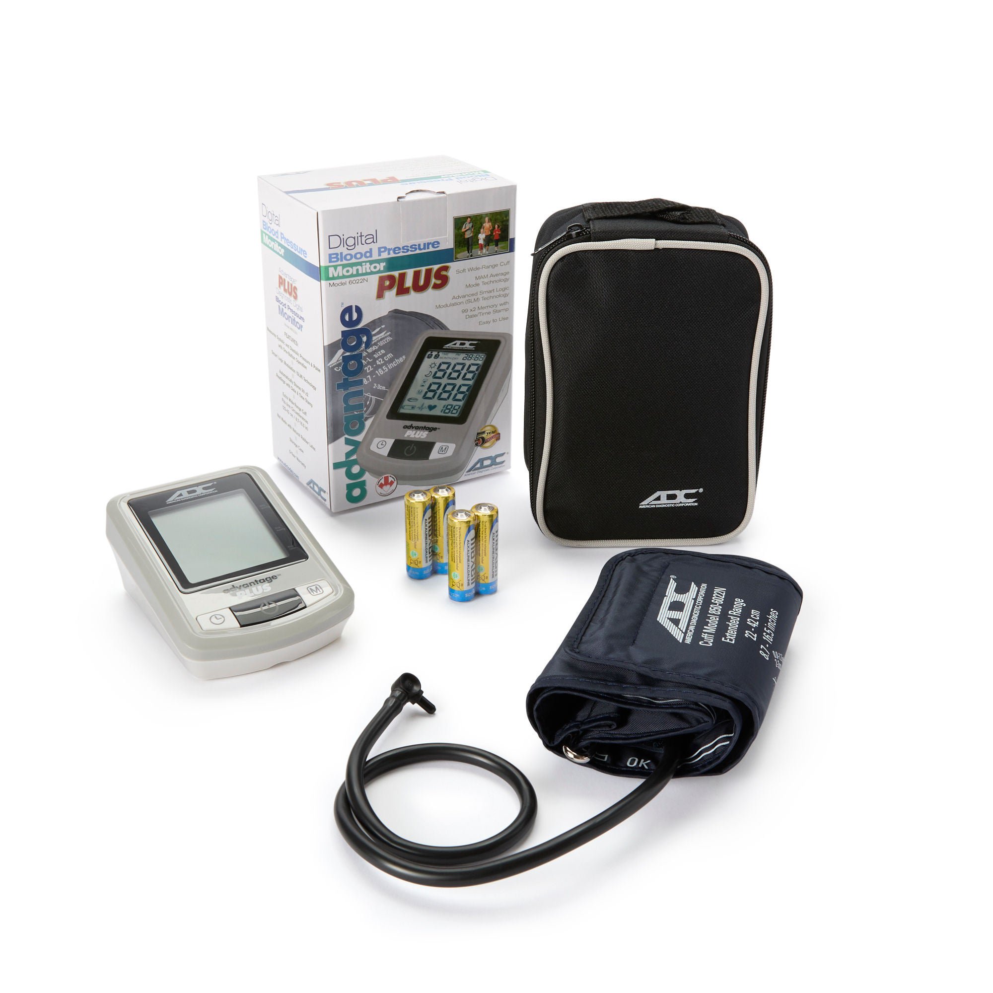 Home Automatic Digital Blood Pressure Monitor Advantage™ 6021N Series Small Adult Cuff Arm Nylon Cuff 17 - 22 cm Desk Model