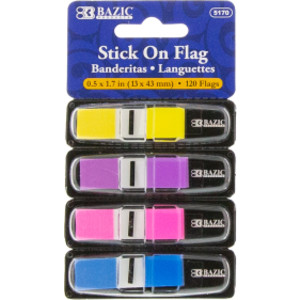 Neon Color Coding Flags with Dispenser, 30 ct., 4/Pack