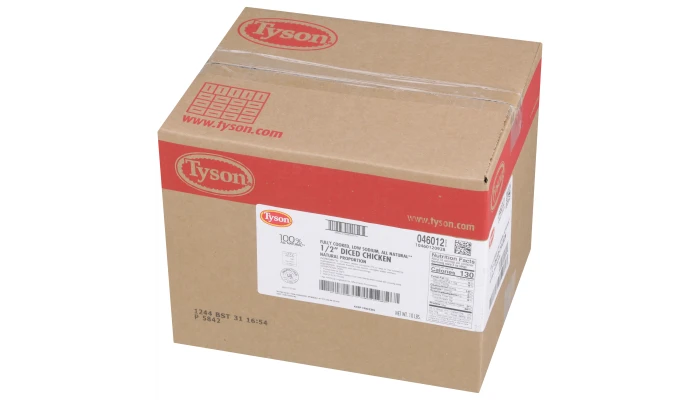 Tyson® Fully Cooked All Natural* Low Sodium Diced Chicken, Natural Proportion 60 White/40 Dark Meat, 0.5"_image_5