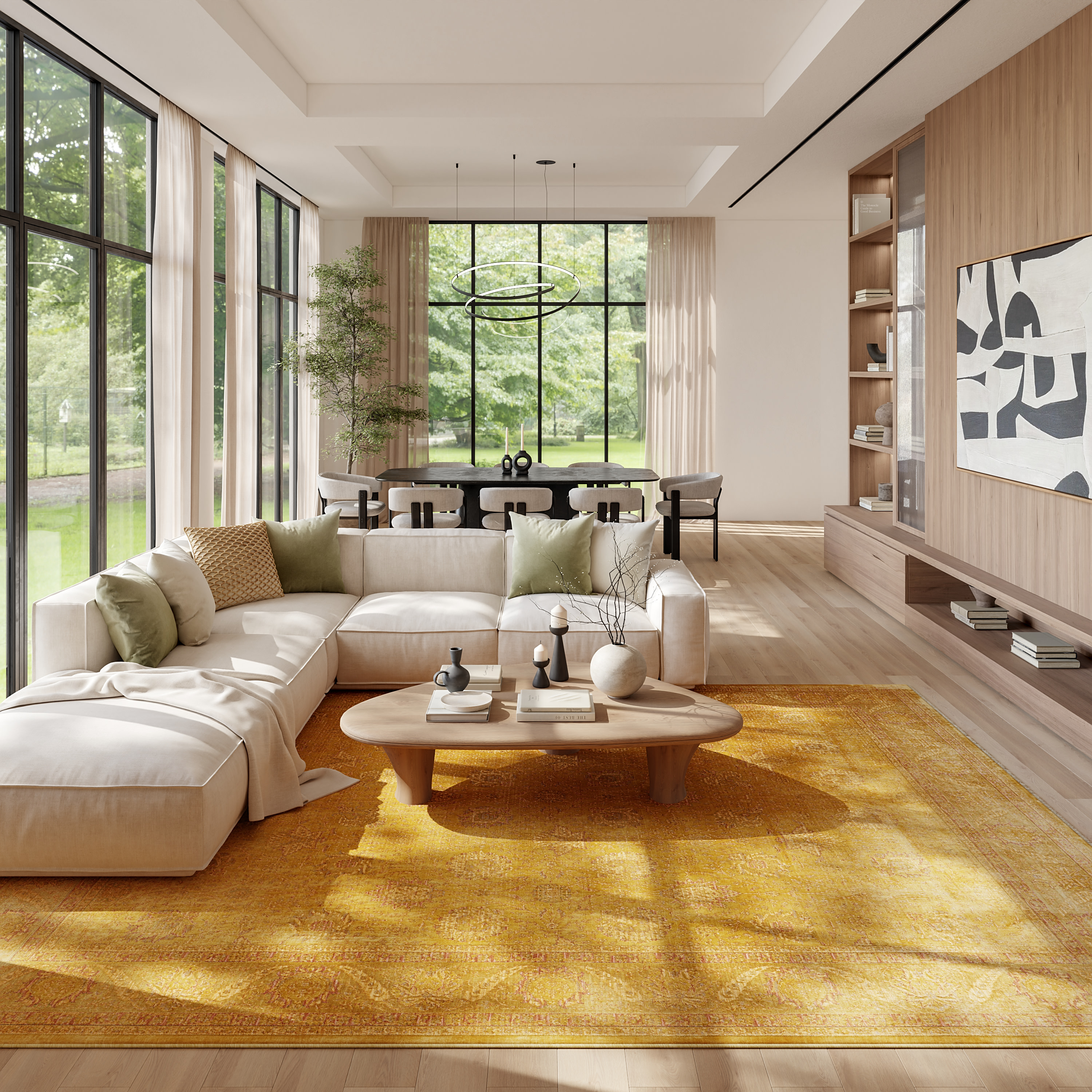 Nourison Luxurious 9'10" x 12'6" Gold Vintage Indoor Rug