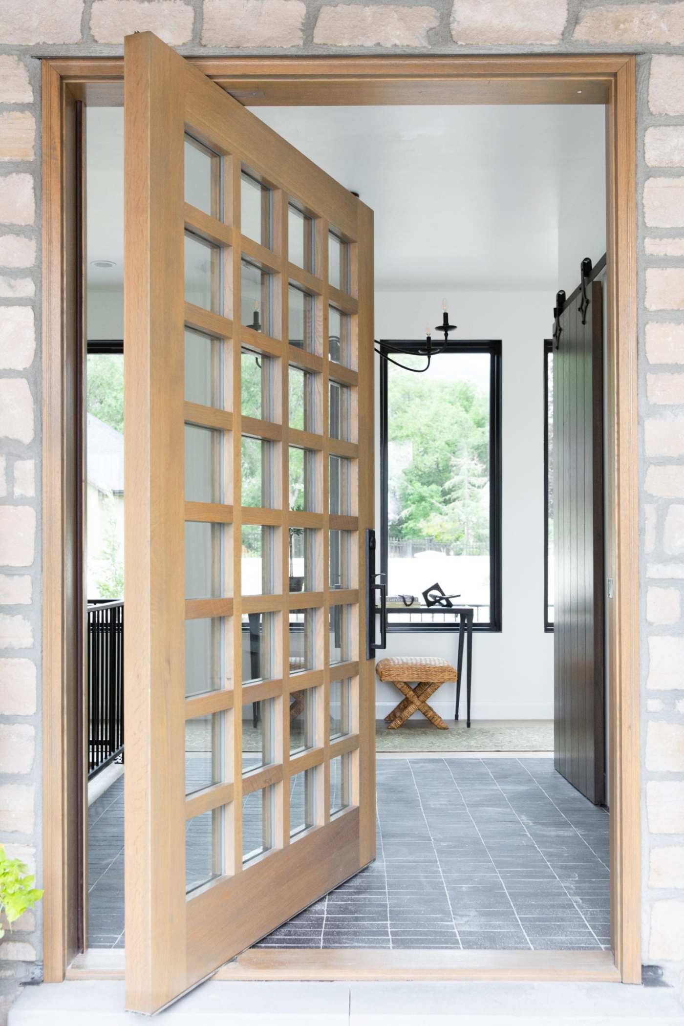 a wooden door leading into a home.