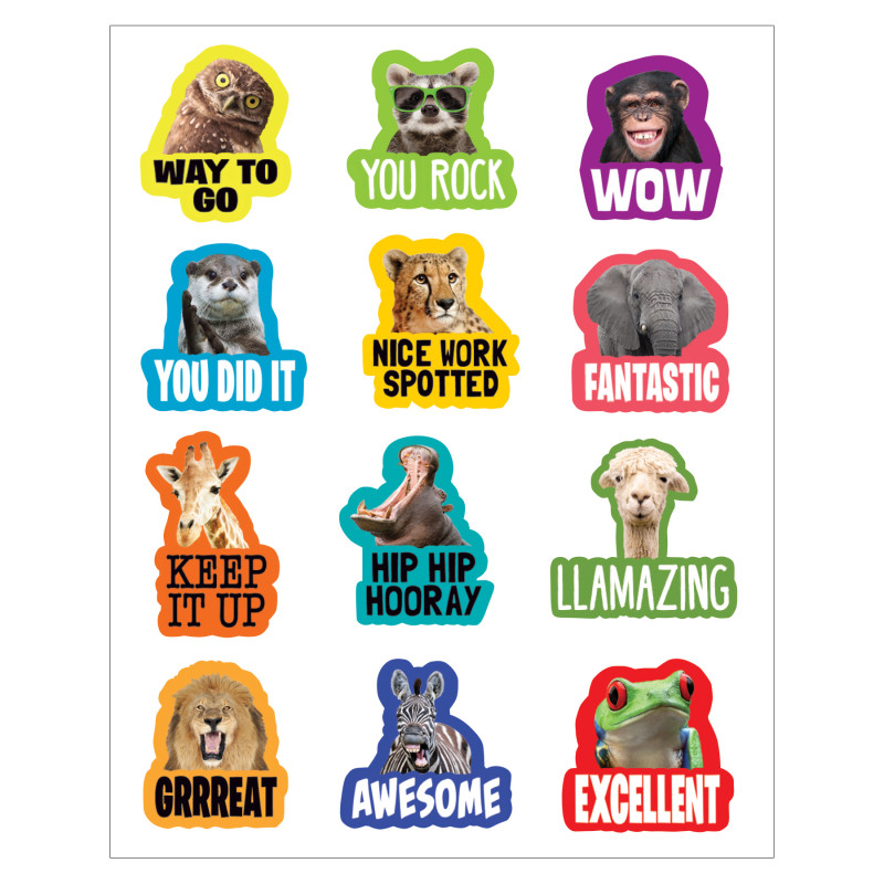 Go Wild Animals Stickers, Pack of 72