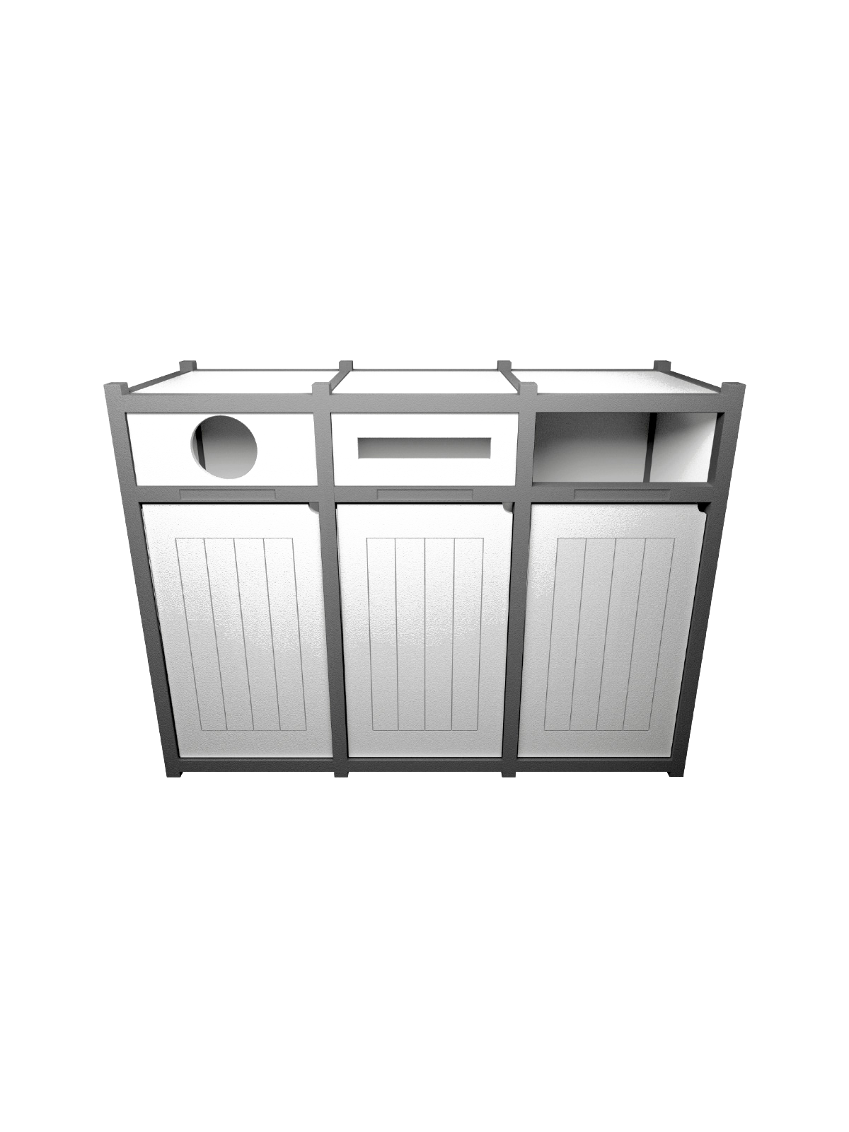 VISION – Triple – Unit – Circle-Slot-Full – Grey-White