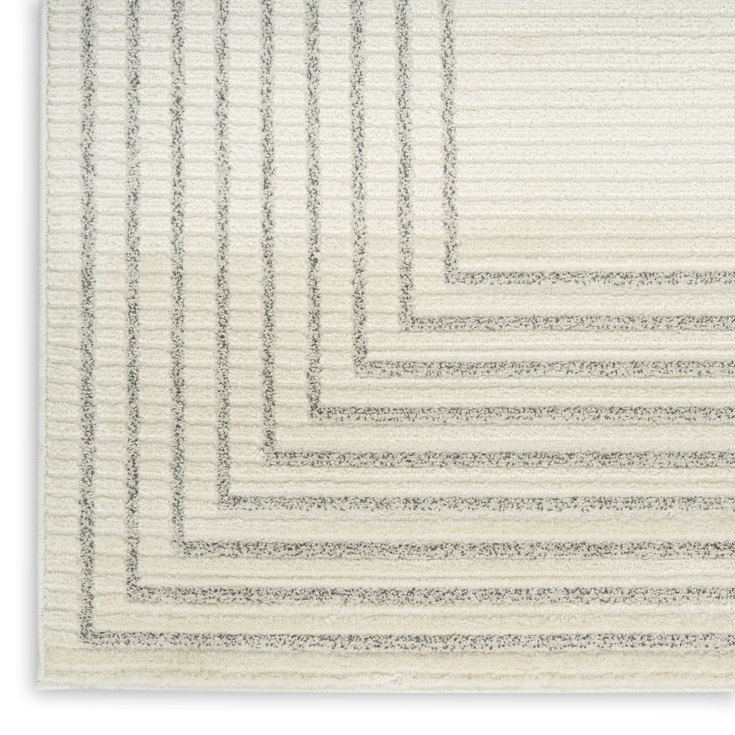 Nourison Ivory Hues 5'3" x 7'3" Ivory Grey Modern Indoor Rug