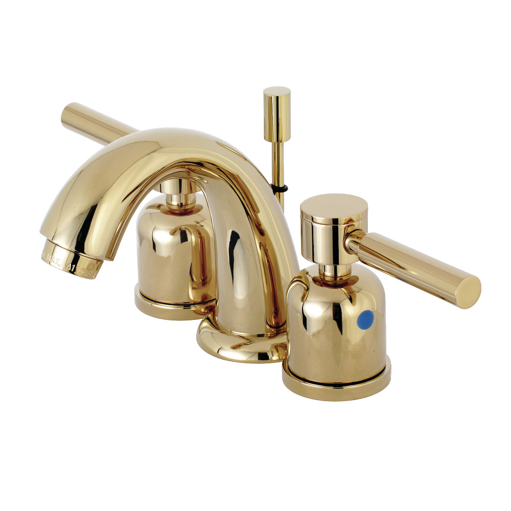 Two-Handle 3-Hole Deck Mount Widespread Bathroom Faucet with Pop-Up Drain, Polished Brass