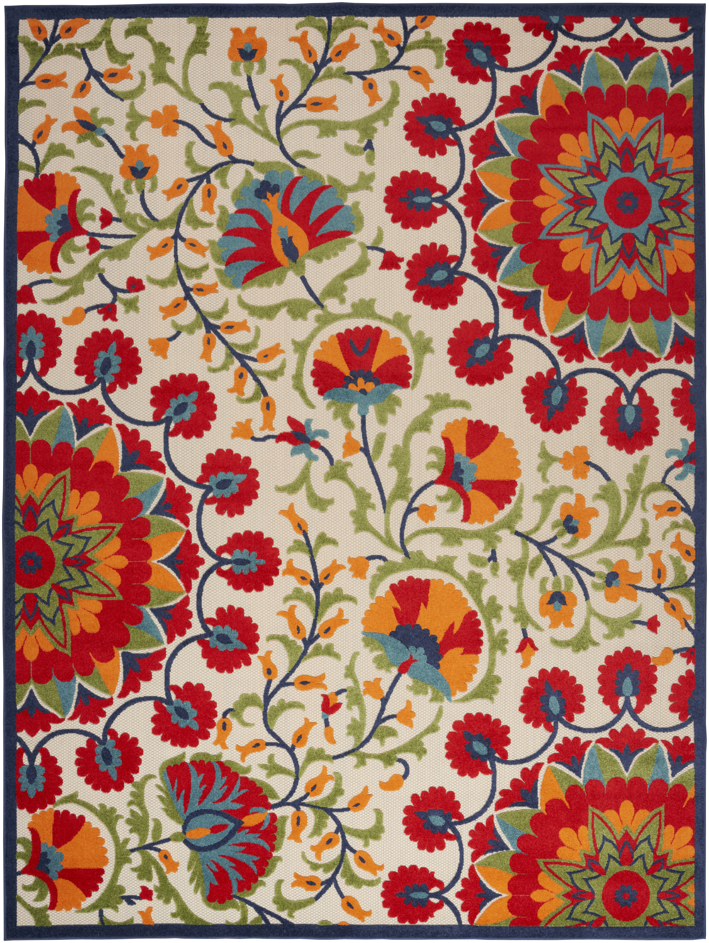 Nourison Aloha 10' x 14' Red Multicolor Transitional Rug