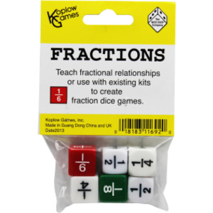 Fraction Dice Set, Pack of 6