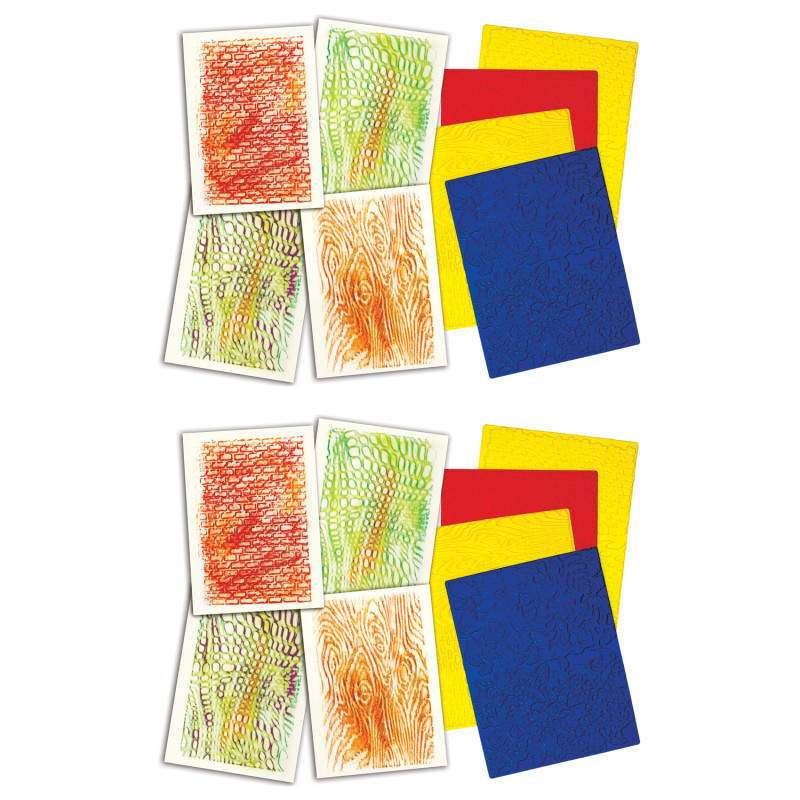 Texture Rubbing Plates, 4 Per Pack, 2 Packs