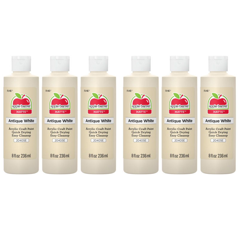 Acrylic Paint Matte, 8oz., Antique White, Pack of 6