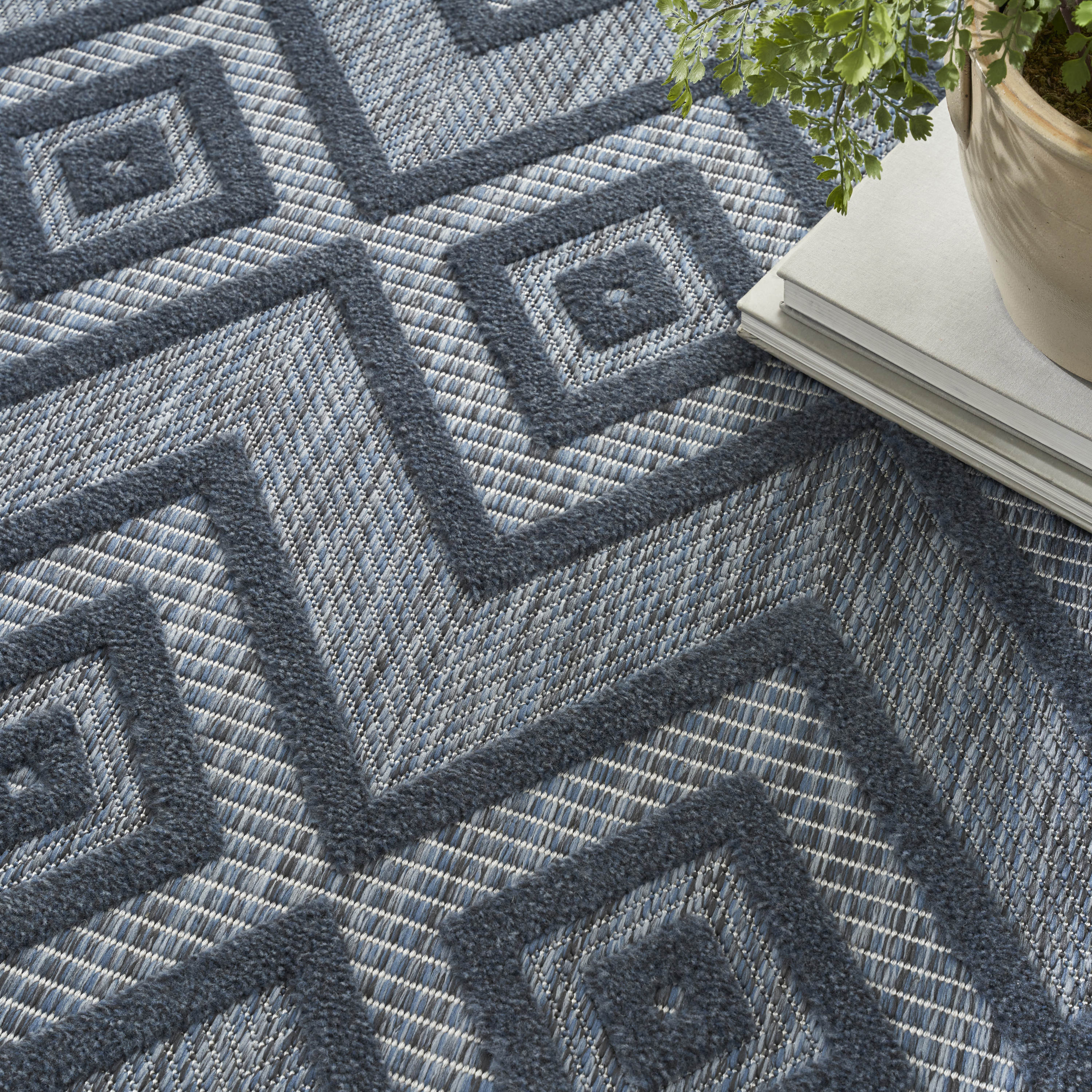 Nourison Versatile 8' x 10' Navy Blue Modern Rug