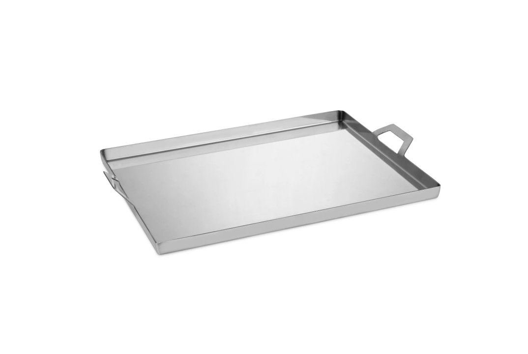 Llauna inox con asas de 32 x 18 cm de 1,5 cm de profundida de acero inoxidable 18/10