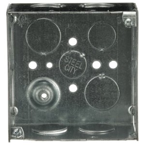 ABB (Thomas And Betts) 52171 3/4 Steel City® 4 In. Square Box, Steel ...