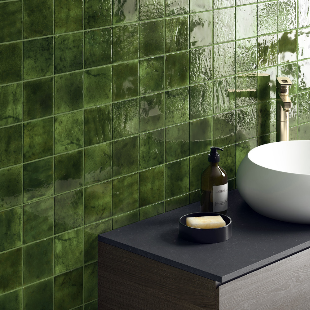 Menorca Tourmaline 4 in. x 4 in. Ceramic Wall Tile