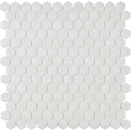 Shimmer Ocean Foam 1″ Sea Hexagon Mosaic Textured