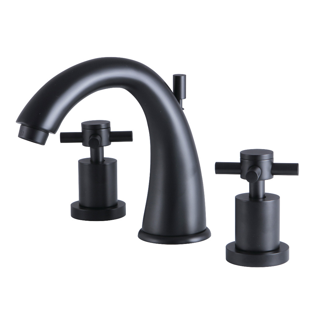 Widespread Bathroom Faucet with Brass Pop-Up, Matte Black with 7 Finish Options