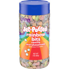 Jet-Puffed Rainbow Vanilla Marshmallow Bits 3 oz Jar, 3 oz Shaker