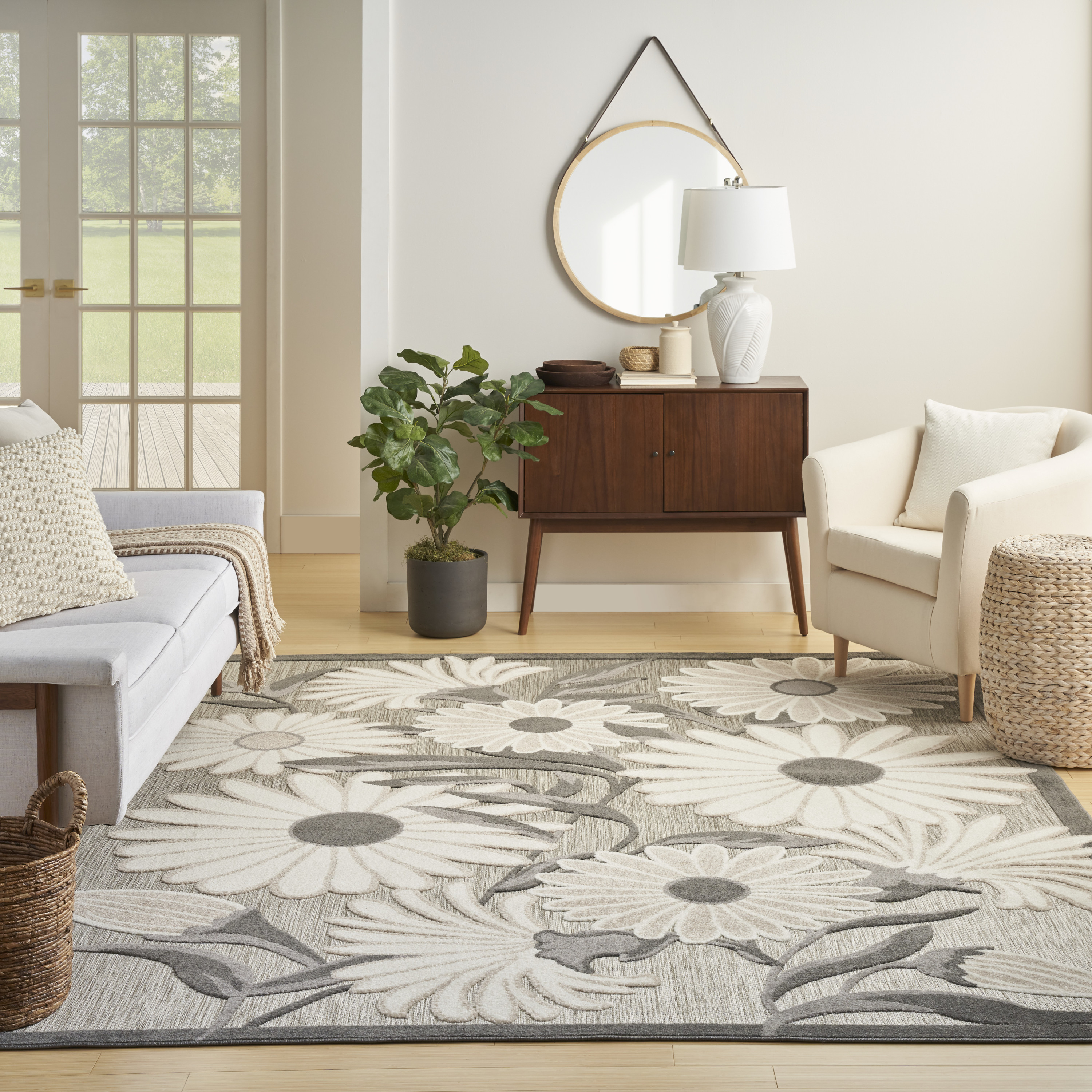 Nourison Aloha 7'10" x 10'6" Beige Contemporary Rug