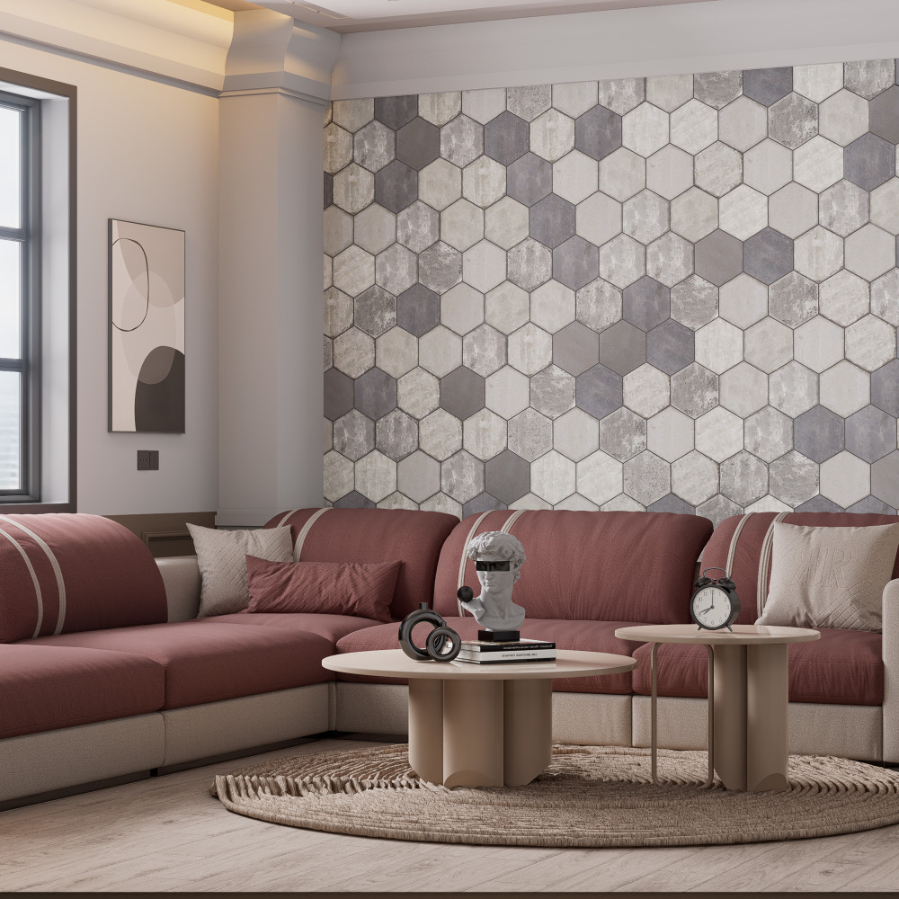 Brickyard Hex White 8-1/2 in. x 9-7/8 in. Porcelain Floor and Wall Tile