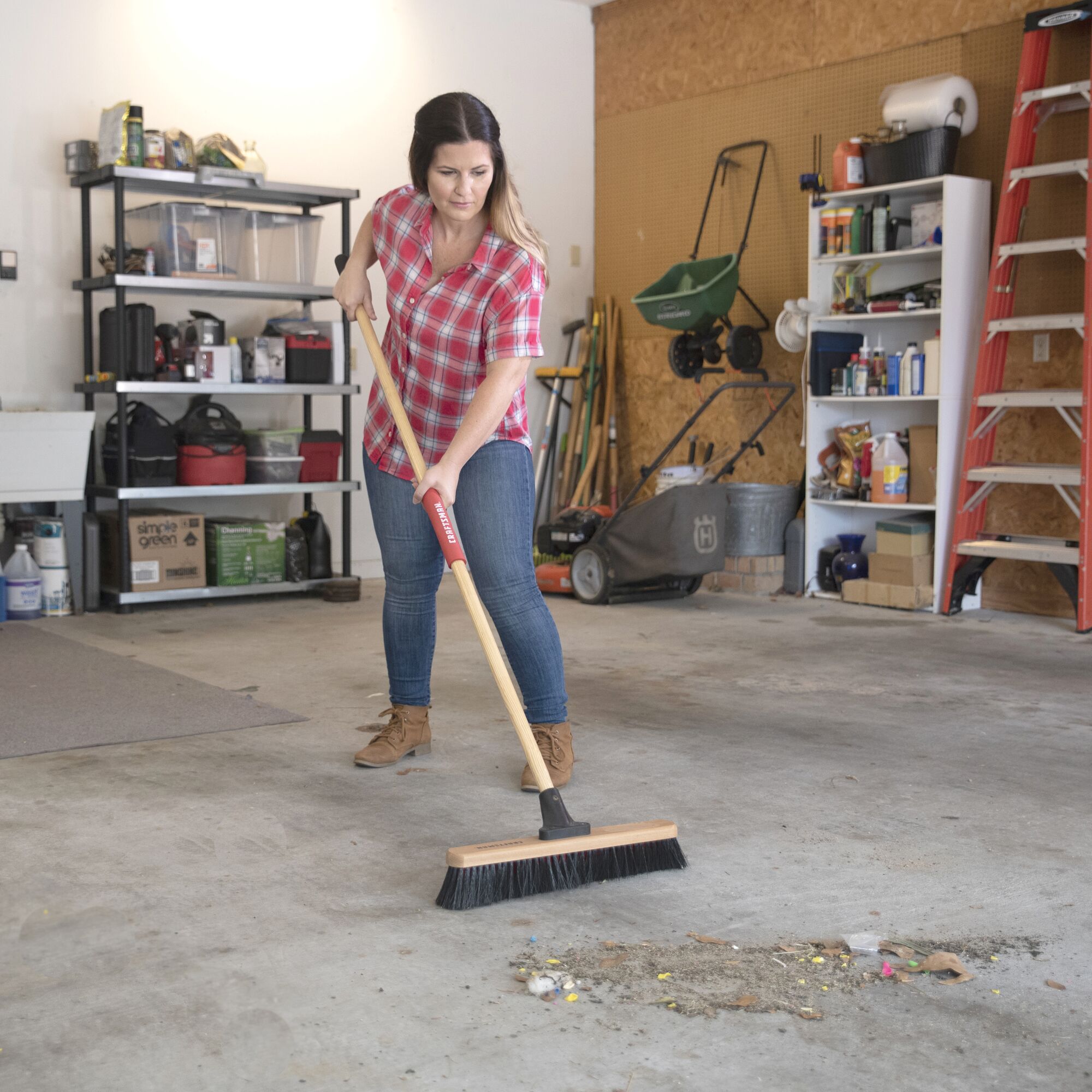 View of CRAFTSMAN Cleaning: Brooms  being used by consumer