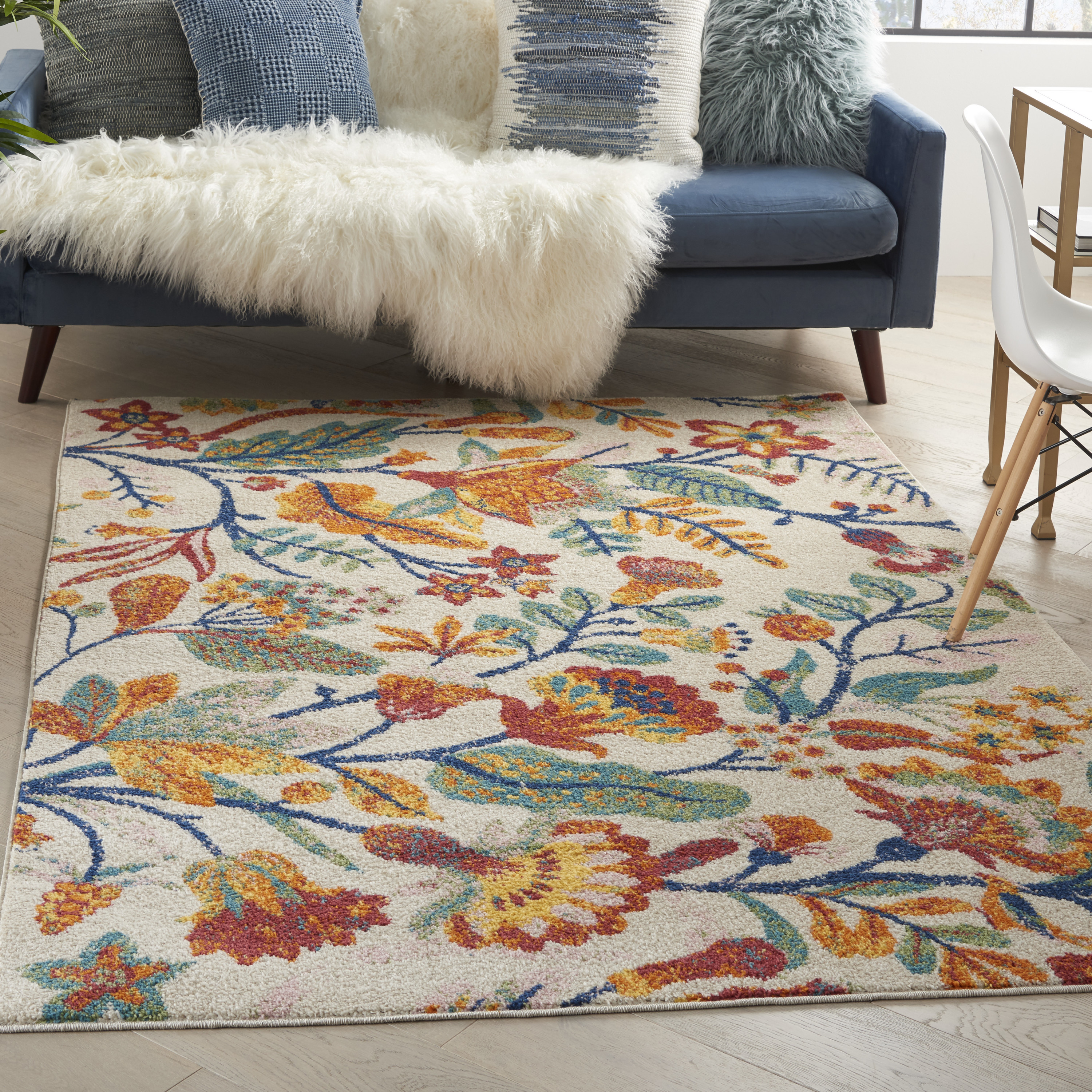 Nourison Allur 4' x 6' Ivory Multicolor Bohemian Indoor Rug