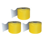 Carson Dellosa Education Yellow Rolled Scalloped Border, 65 Feet Per Roll, Pack of 3 CD-108467-3