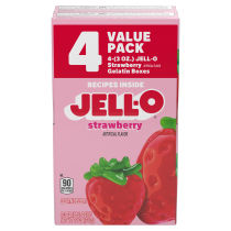 JELL-O Strawberry Gelatin Dessert Value Pack, 4 ct Pack, 3 oz Boxes