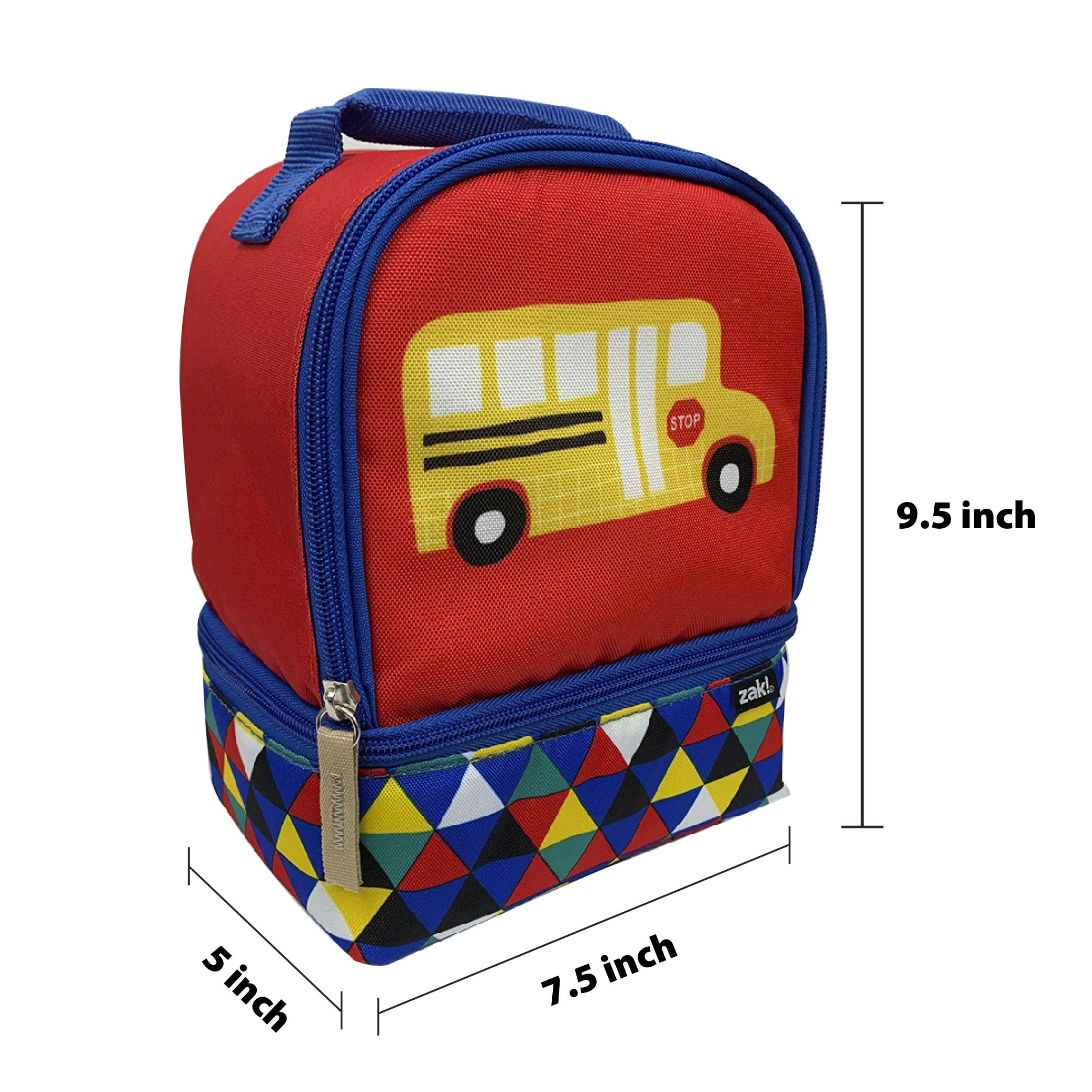 Grid Lock 2-compartment Reusable Insulated Lunch Bag, Buses slideshow image 4 Grid Lock 2-compartment Reusable Insulated Lunch Bag, Buses slideshow image 4