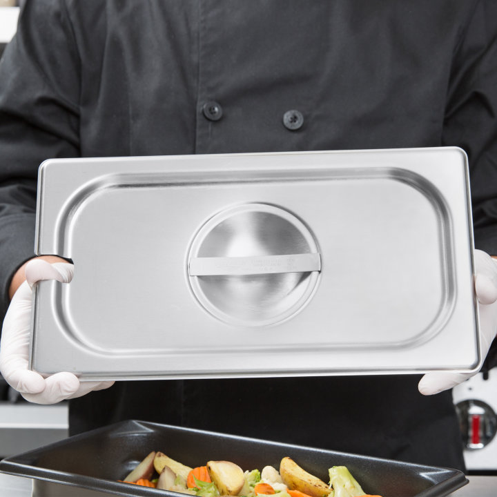 Third-size Super Pan V® slotted stainless steel cover