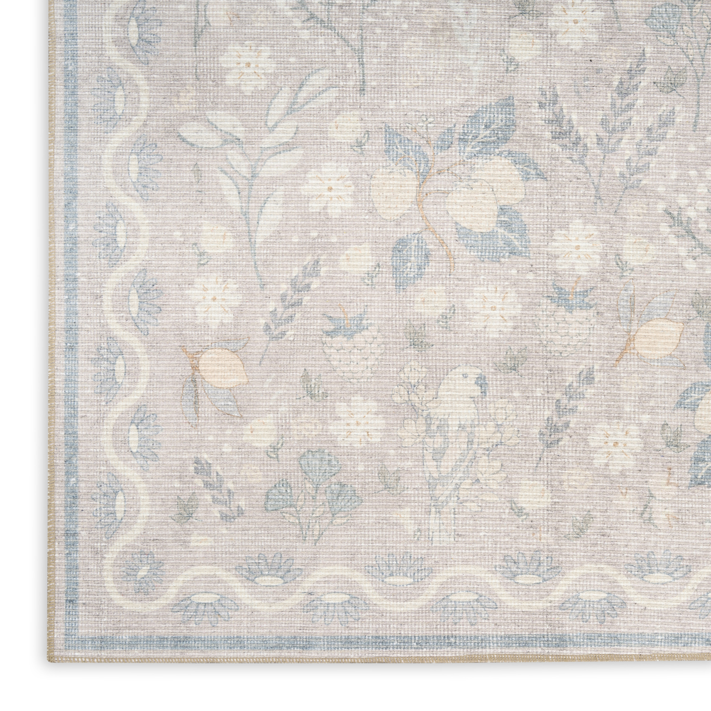 Nourison Botanical Washables 7'6" x 9'10" Grey Multicolor Modern Indoor Rug