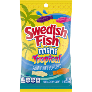 SWEDISH FISH Mini Tropical Soft & Chewy Gummy Candy, 8 oz