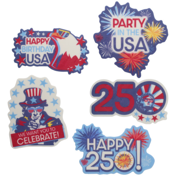 Party in the USA Medallions Made Simply™ SugarStyle® Edible Decorations